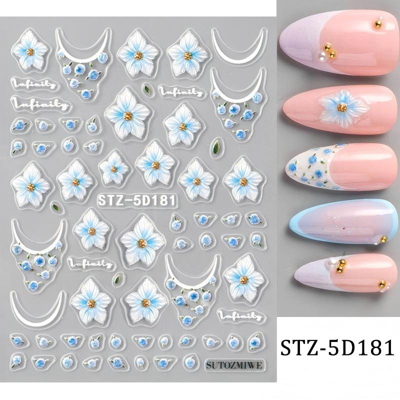 stz-5d new arrival nail stickers for cross-border sale