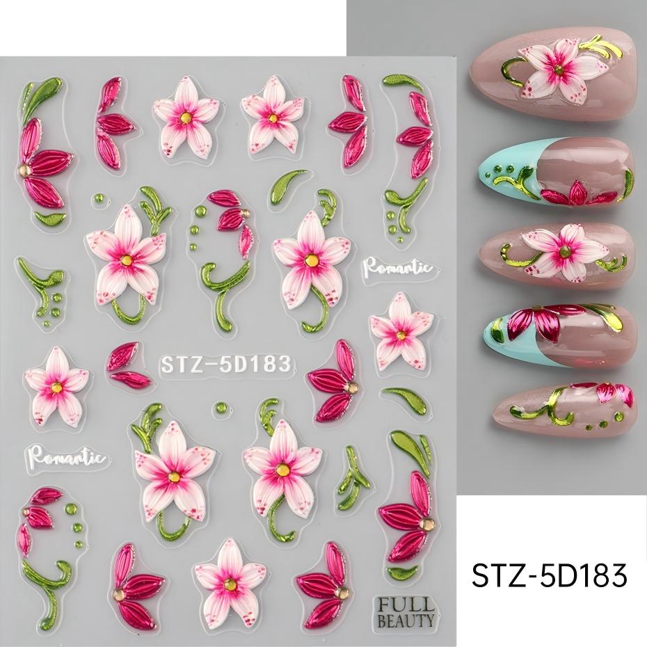 stz-5d new arrival nail stickers for cross-border sale