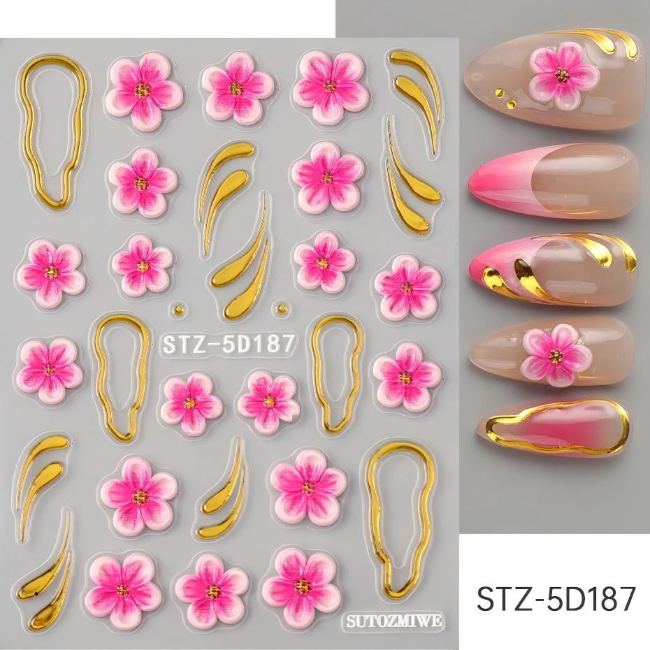stz-5d new arrival nail stickers for cross-border sale