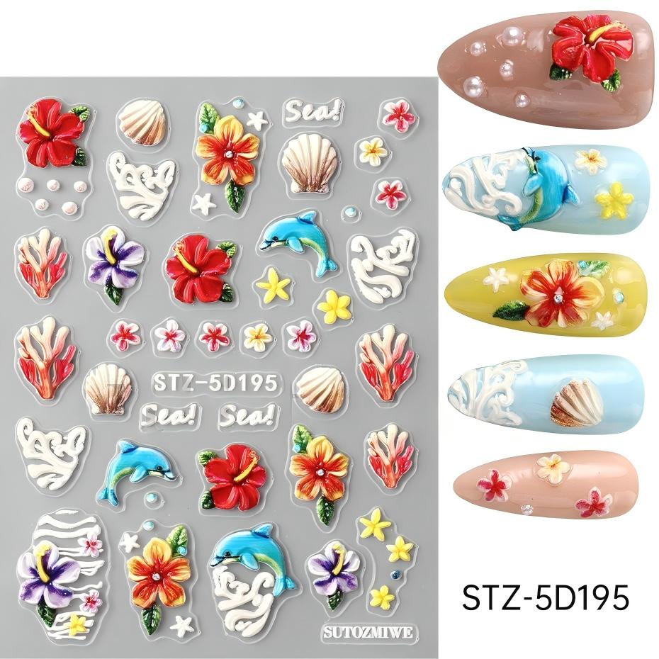 stz-5d new arrival nail stickers for cross-border sale