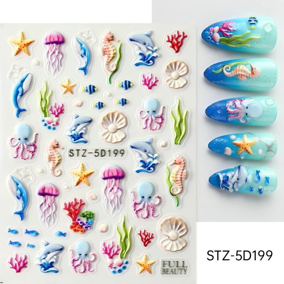 stz-5d new arrival nail stickers for cross-border sale
