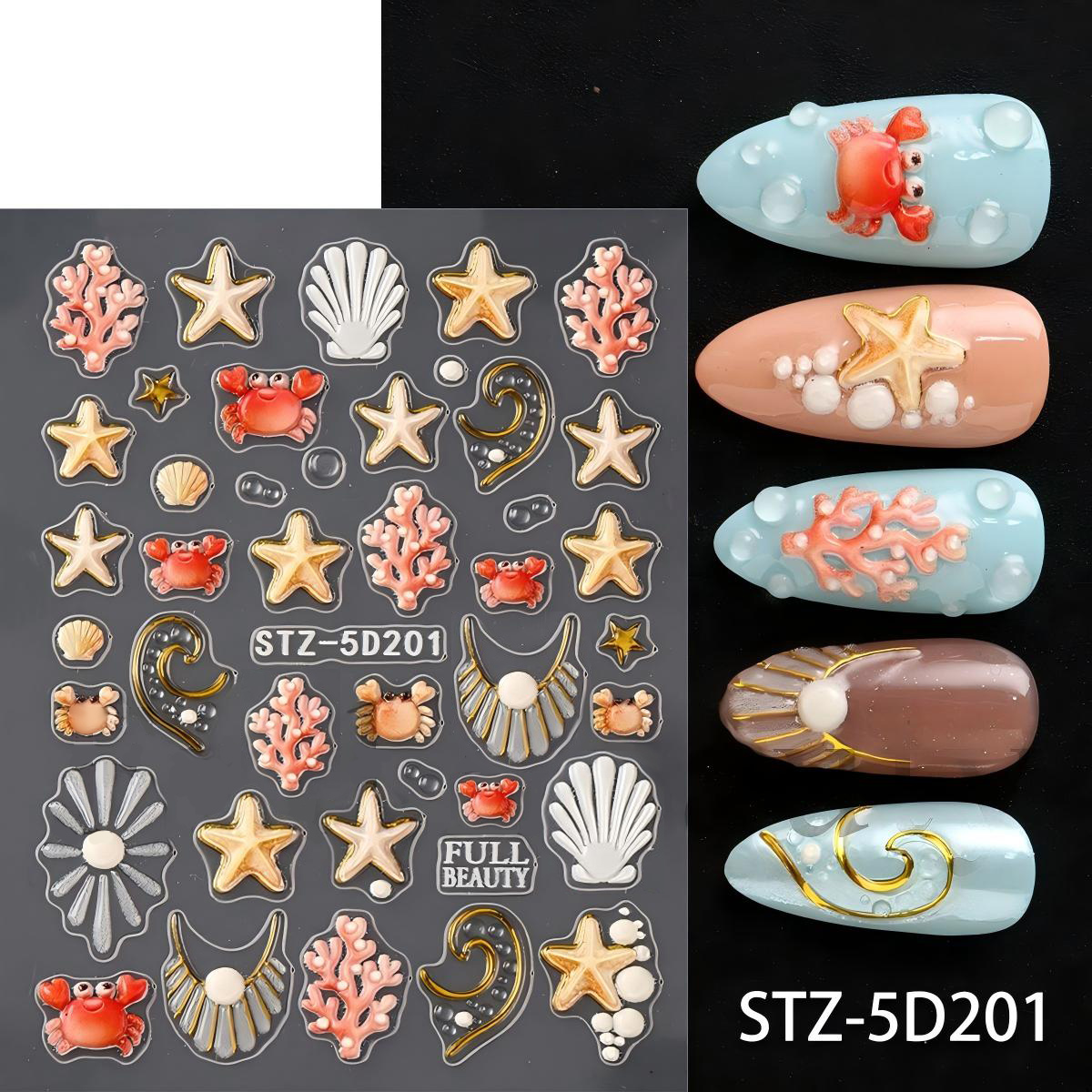 stz-5d new arrival nail stickers for cross-border sale