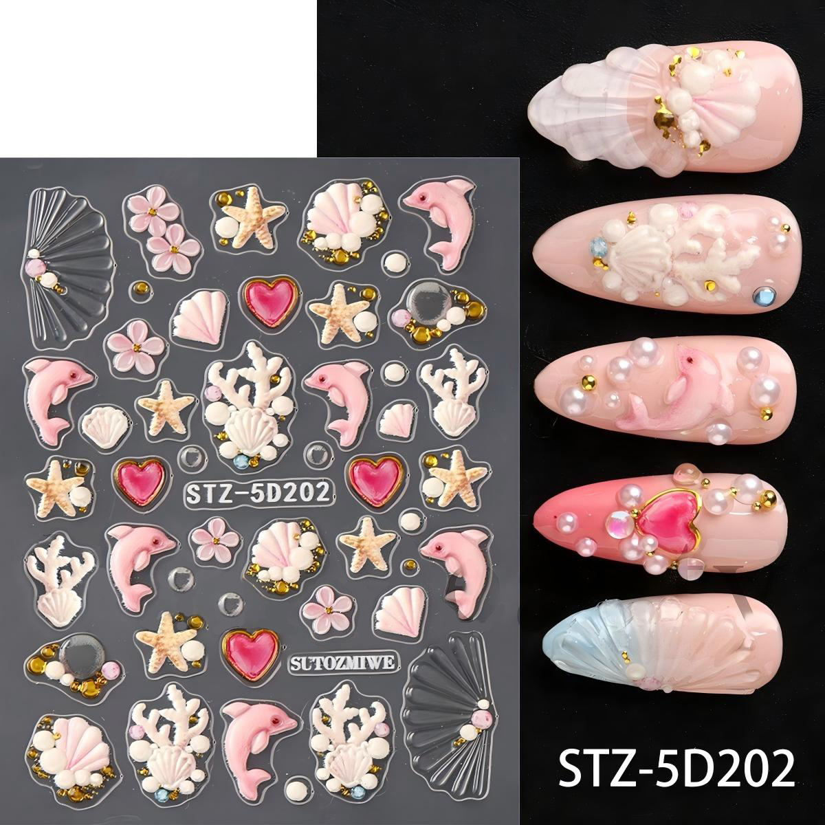 stz-5d new arrival nail stickers for cross-border sale