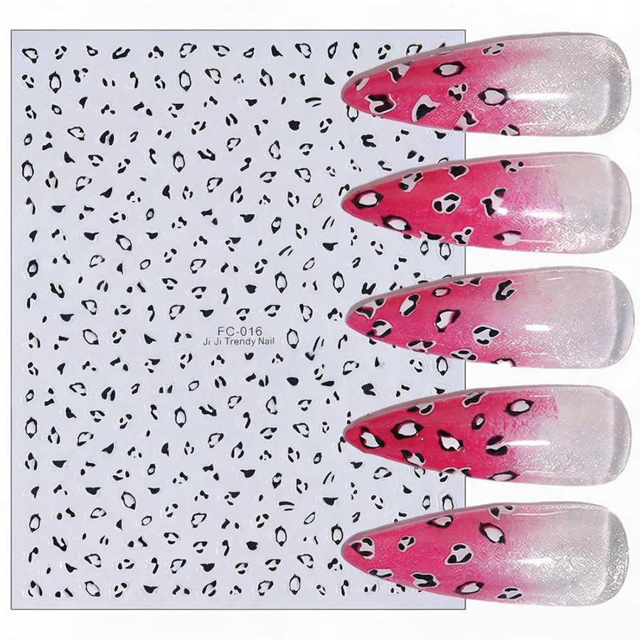 fc-016 leopard cow print nail stickers