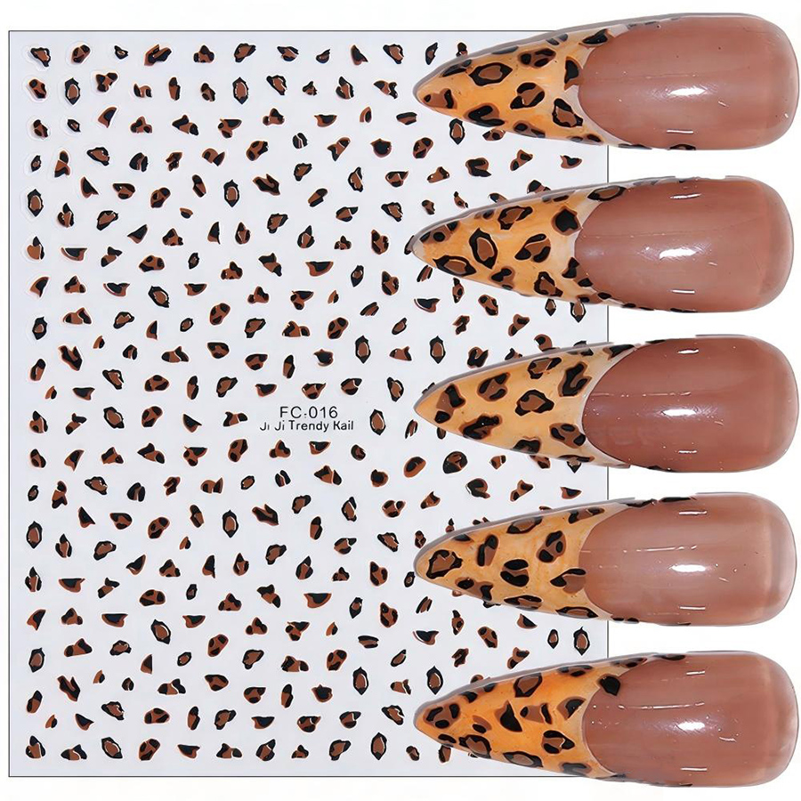 fc-016 leopard cow print nail stickers