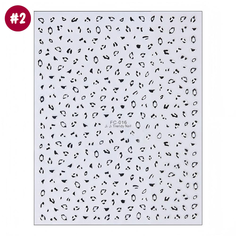 fc-016 leopard cow print nail stickers