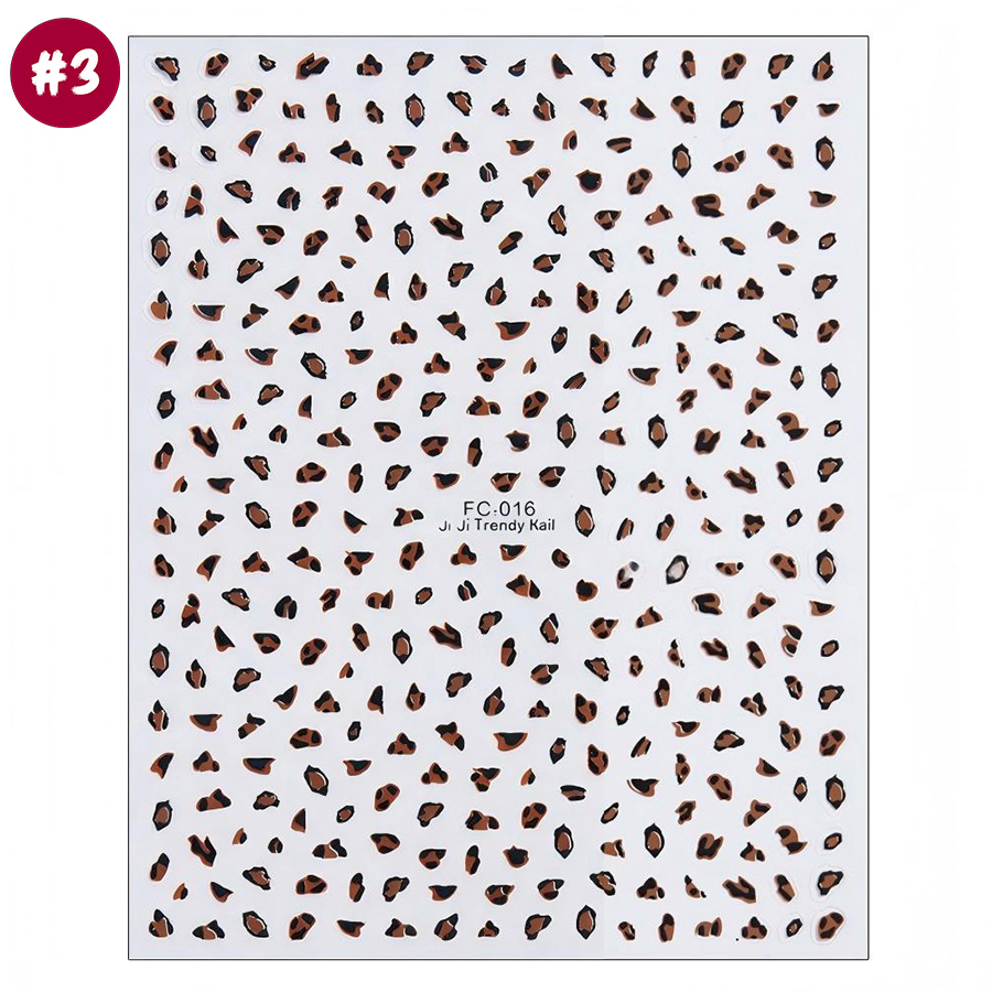 fc-016 leopard cow print nail stickers