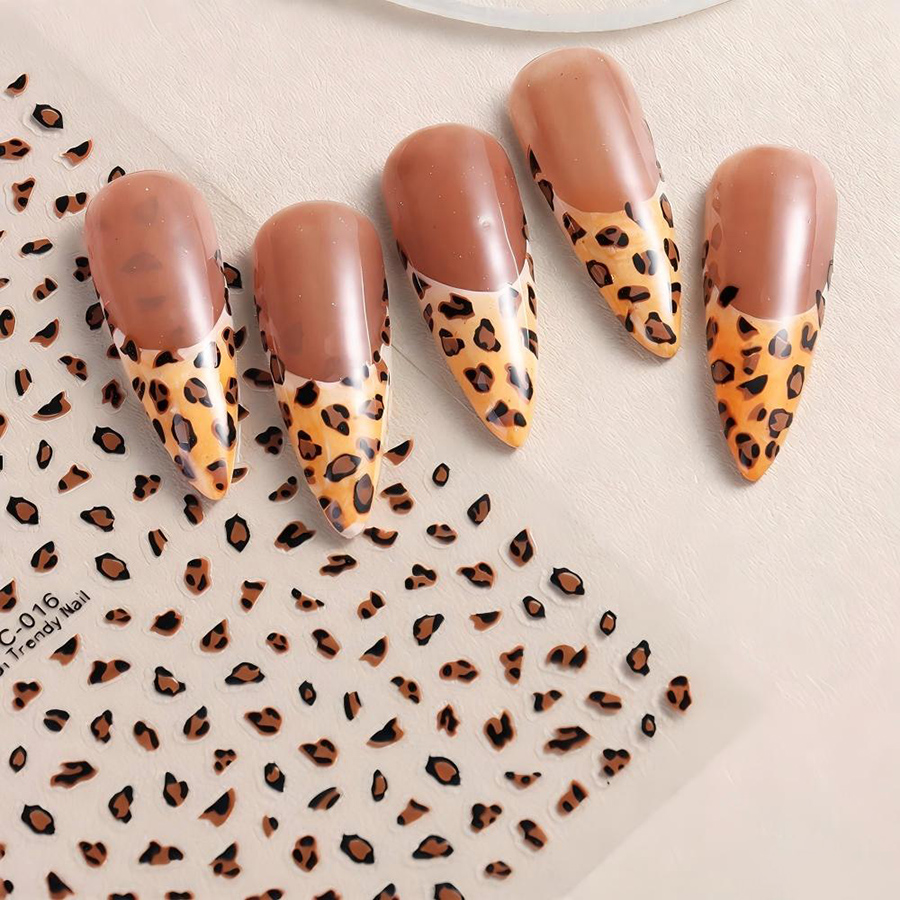 fc-016 leopard cow print nail stickers