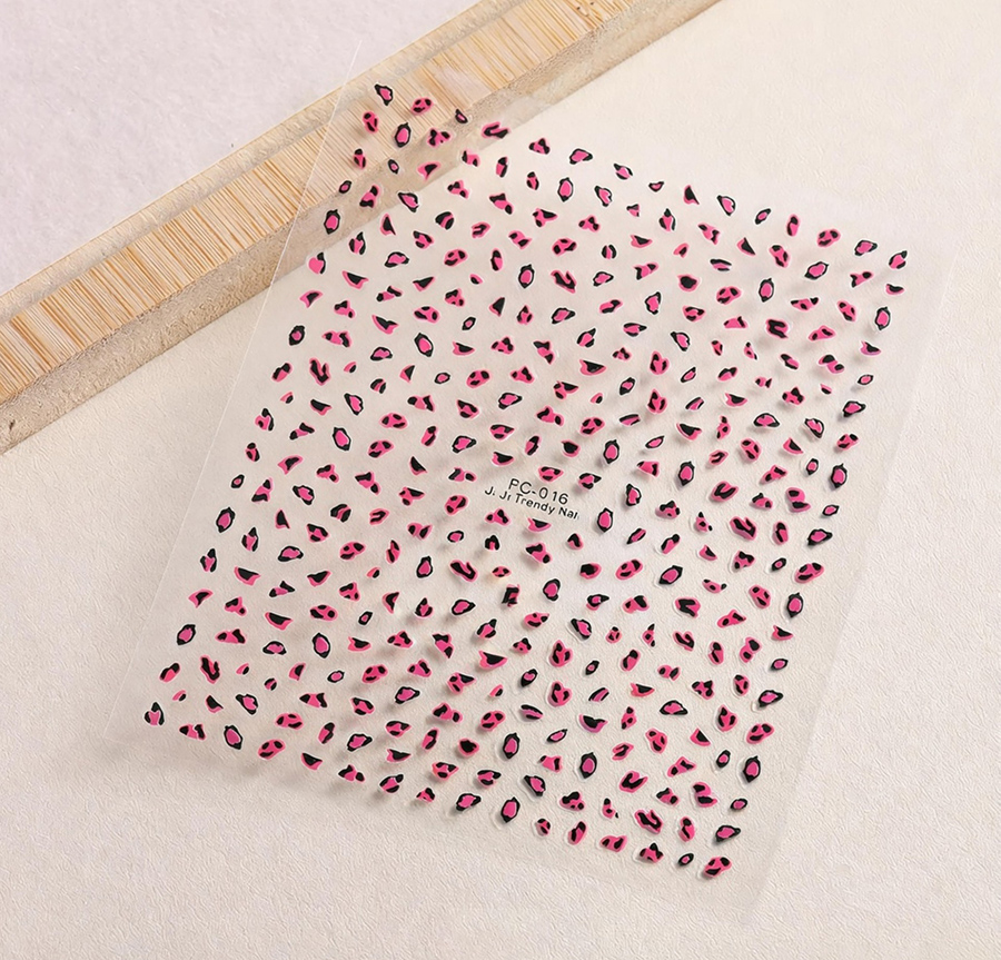 fc-016 leopard cow print nail stickers