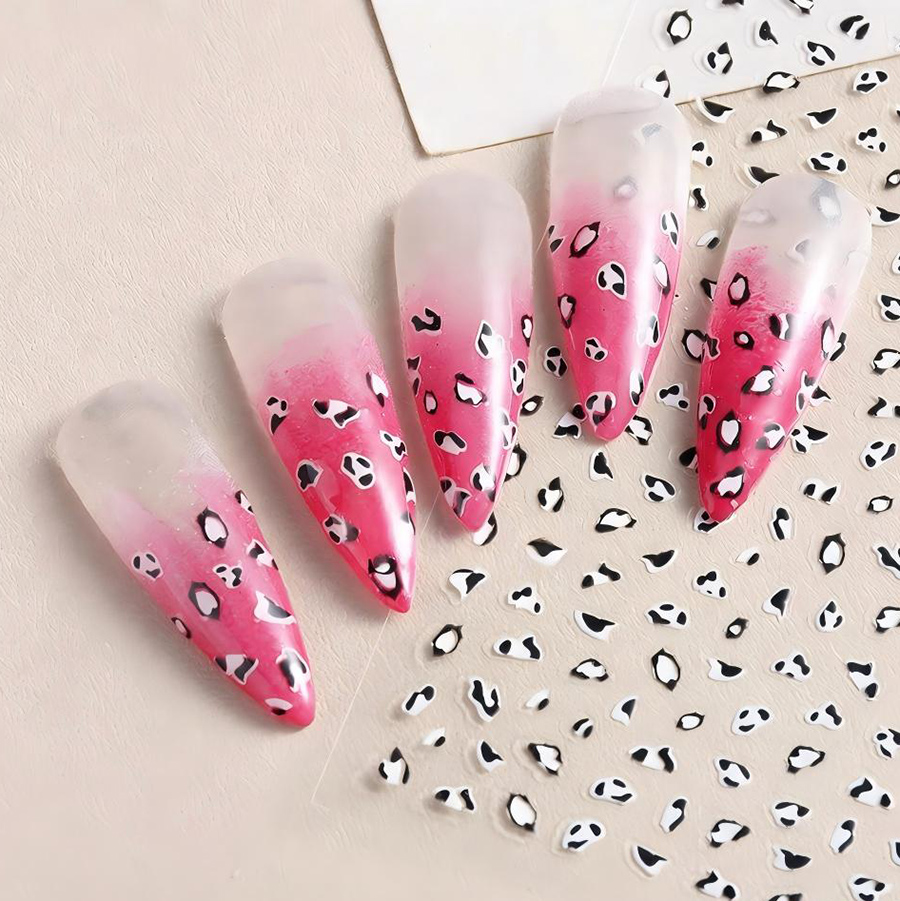 fc-016 leopard cow print nail stickers