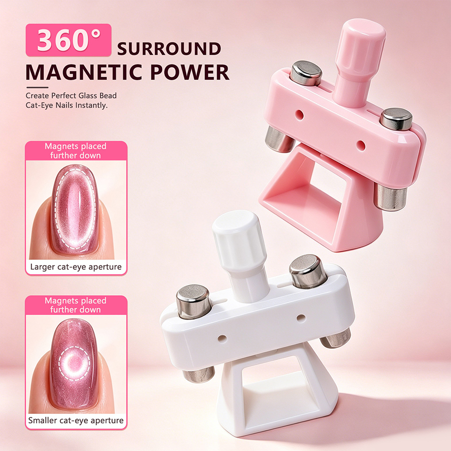 rnt-855 new 3rd generation rotating glass bead cat eye nail magnet