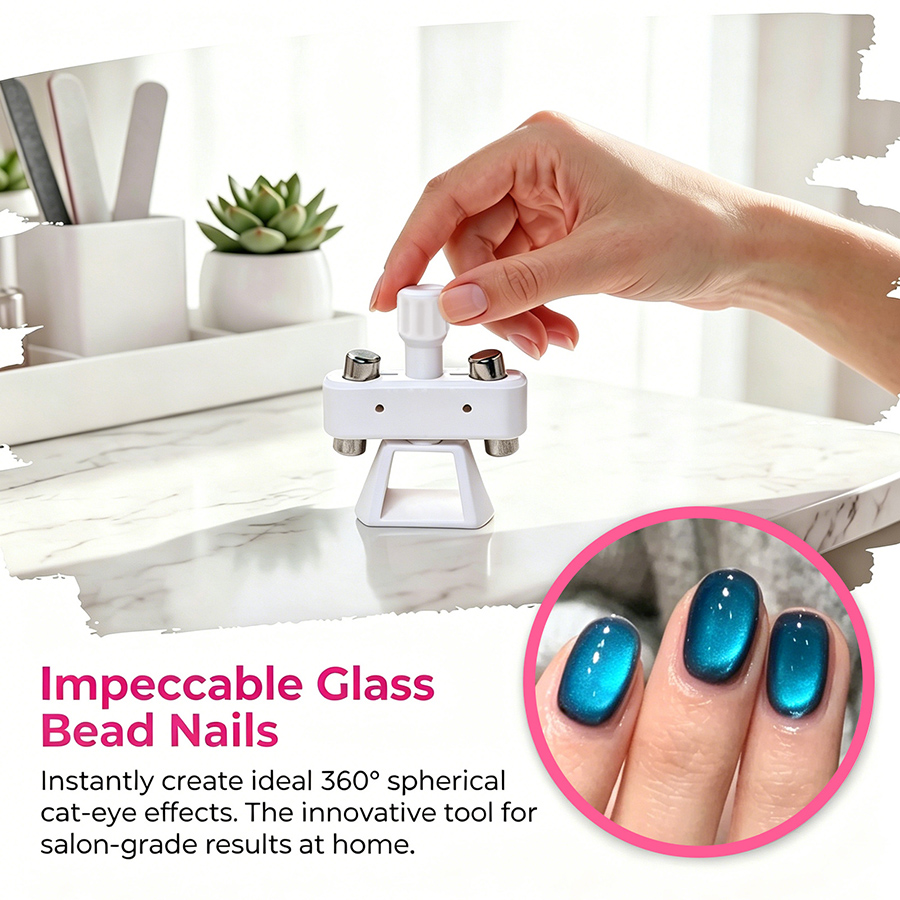 rnt-855 new 3rd generation rotating glass bead cat eye nail magnet