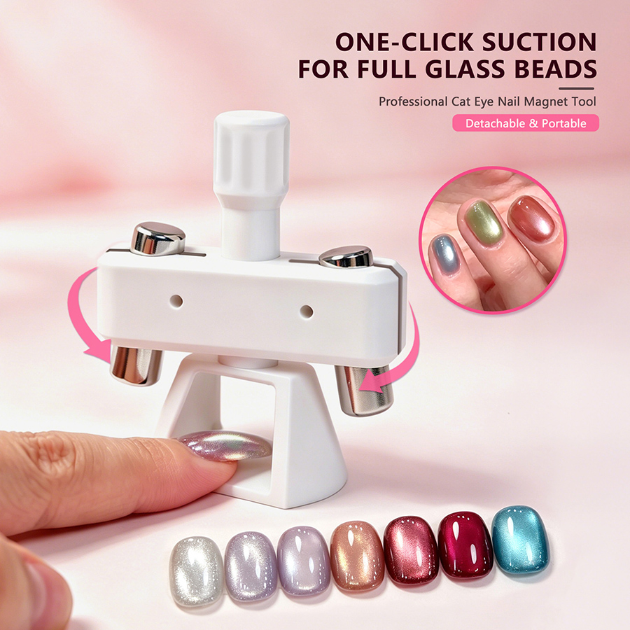 rnt-855 new 3rd generation rotating glass bead cat eye nail magnet