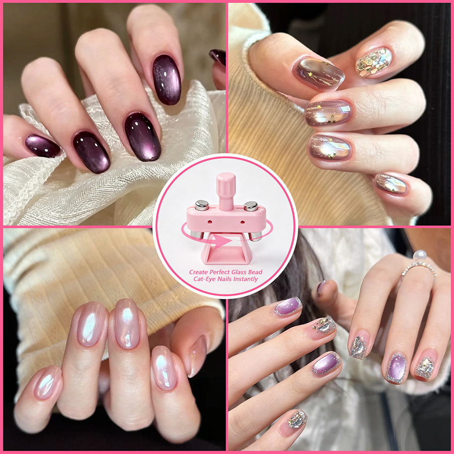 rnt-855 new 3rd generation rotating glass bead cat eye nail magnet
