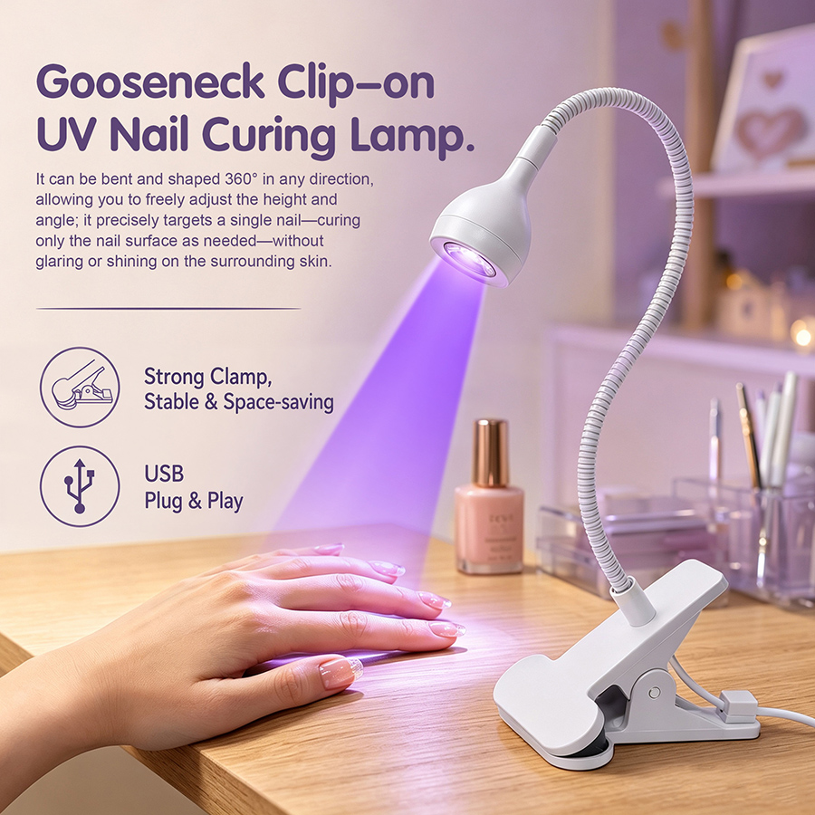 rnledd-1 gooseneck led nail & beauty lamp