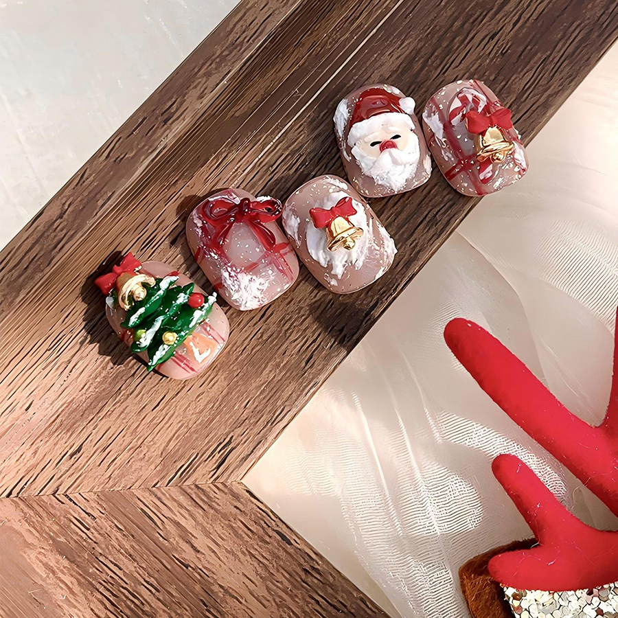 d307 インスタ人気 クリスマス鈴 3d ネイルパーツ