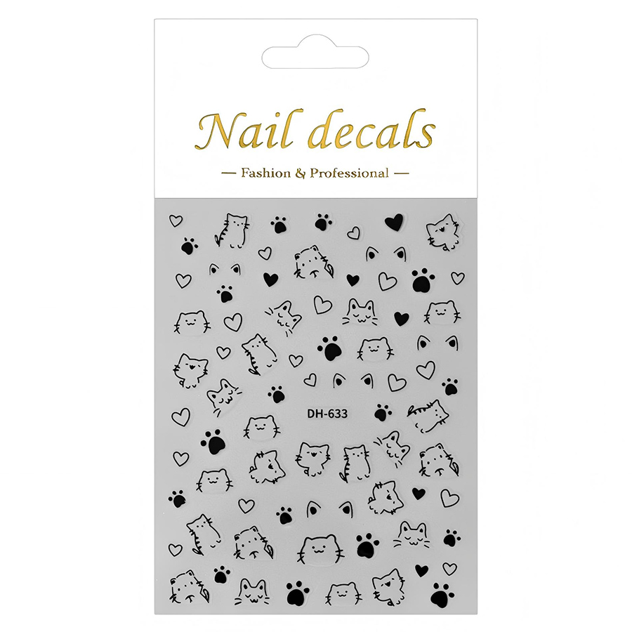 dh-633 cartoon cat nail stickers