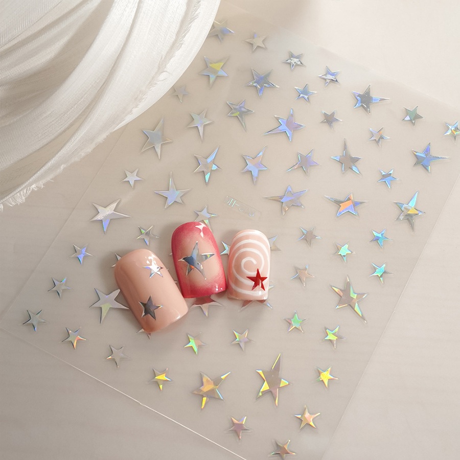 dh-508 irregular pentagram 3d nail stickers