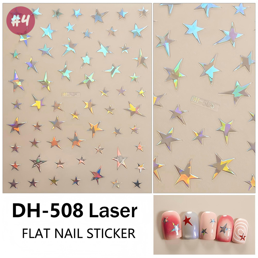 dh-508 irregular pentagram 3d nail stickers