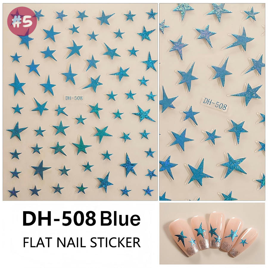 dh-508 irregular pentagram 3d nail stickers