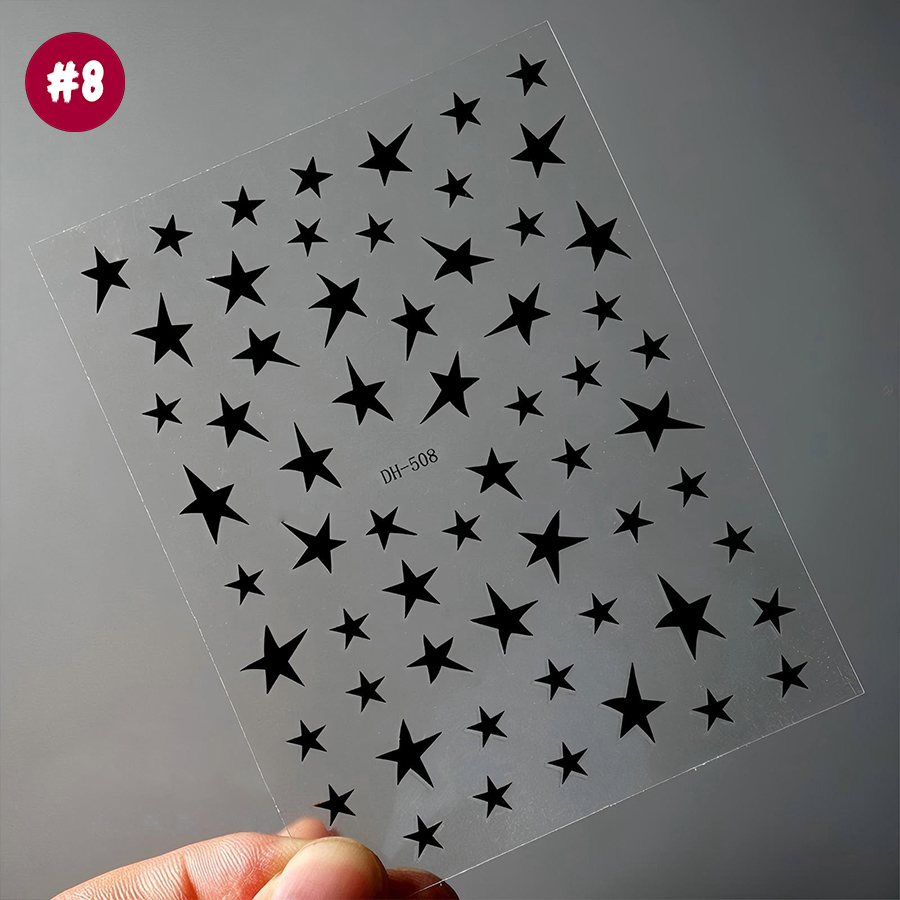 dh-508 irregular pentagram 3d nail stickers