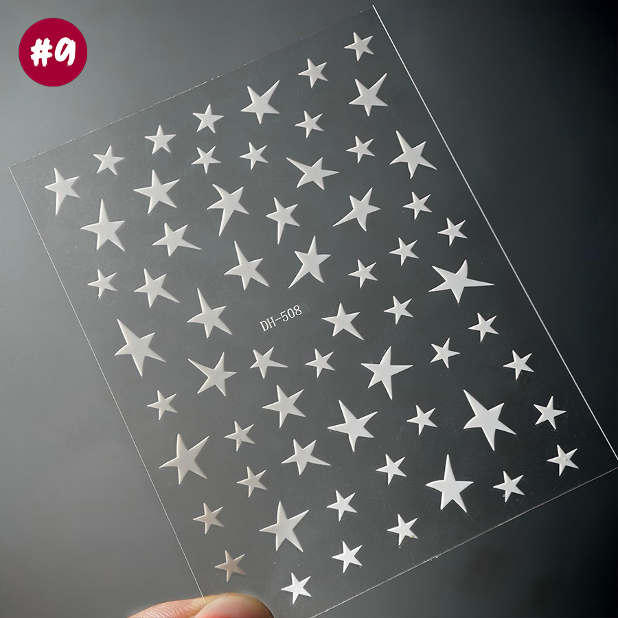 dh-508 irregular pentagram 3d nail stickers