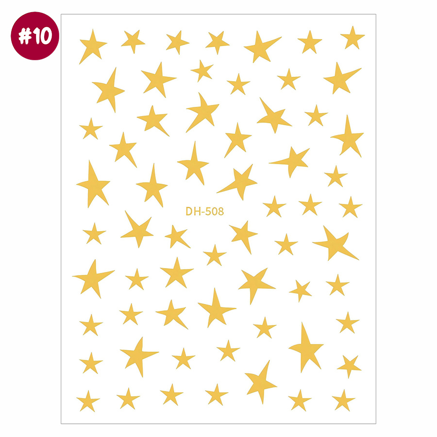 dh-508 irregular pentagram 3d nail stickers