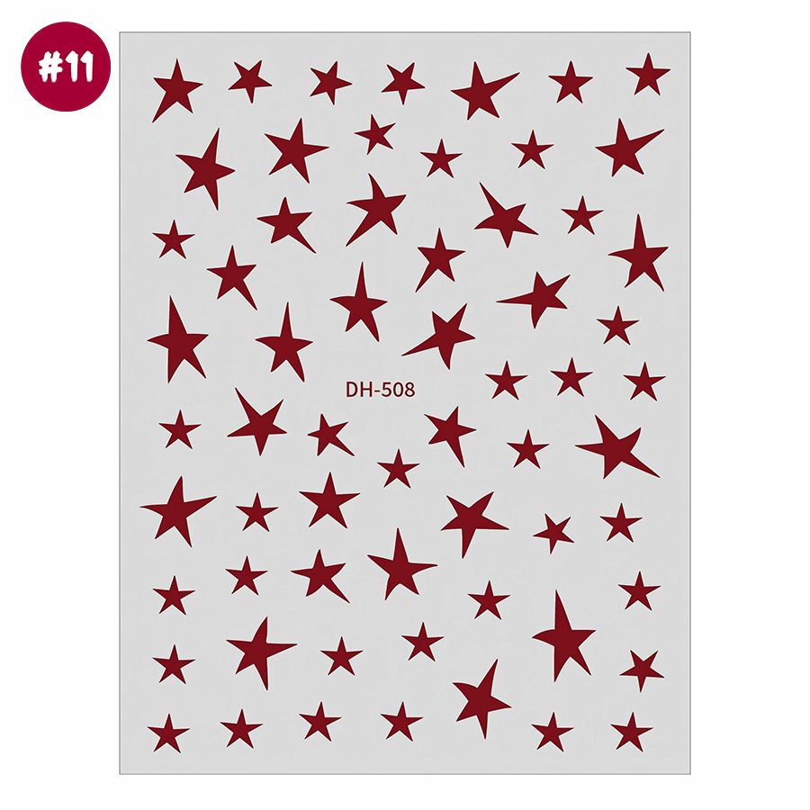 dh-508 irregular pentagram 3d nail stickers