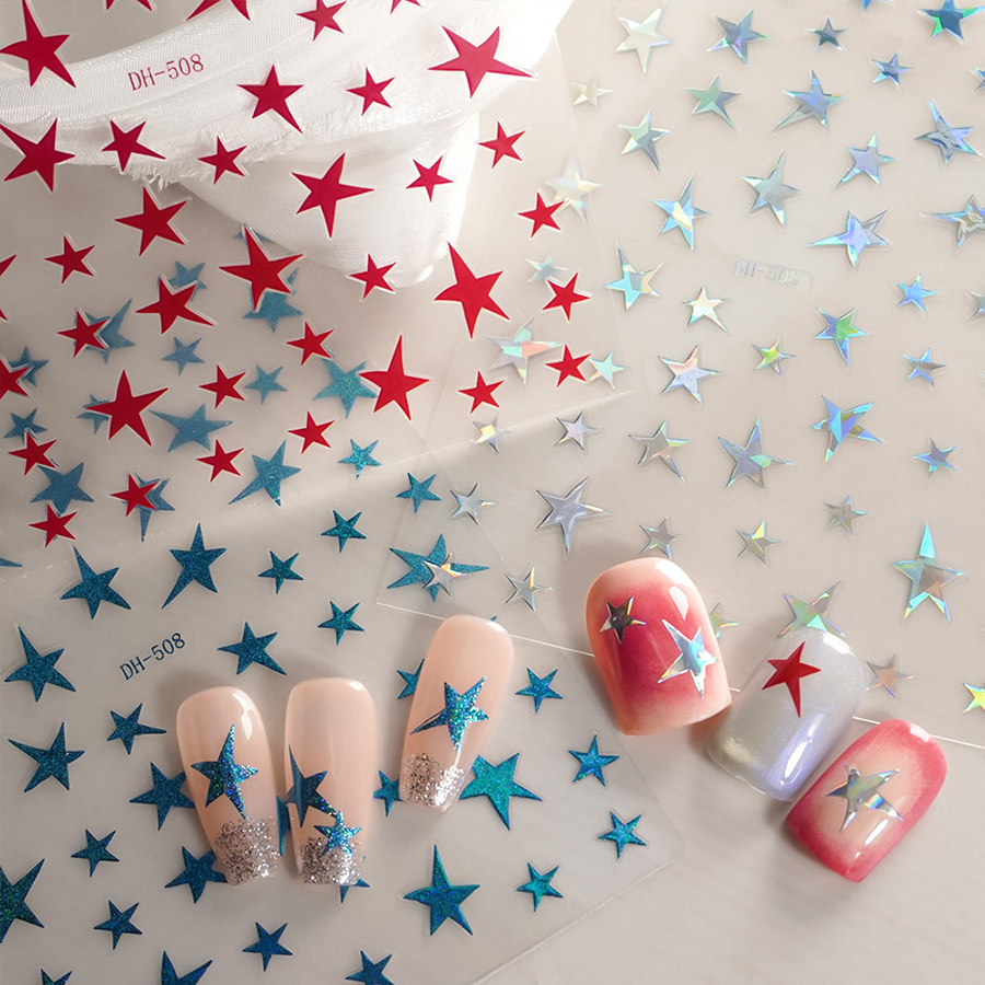 dh-508 irregular pentagram 3d nail stickers