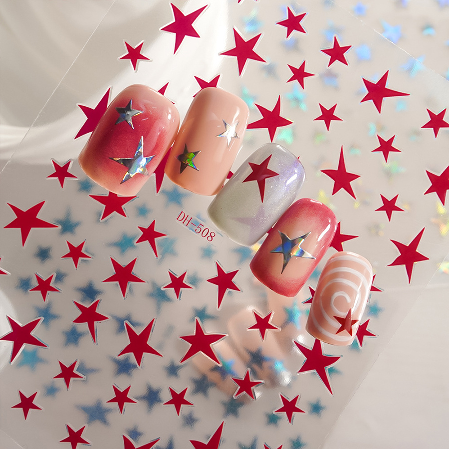 dh-508 irregular pentagram 3d nail stickers