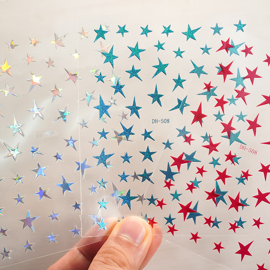 dh-508 irregular pentagram 3d nail stickers