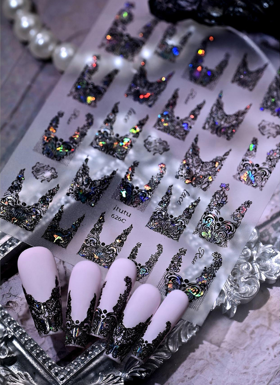 itu-625/626 french lace nail stickers