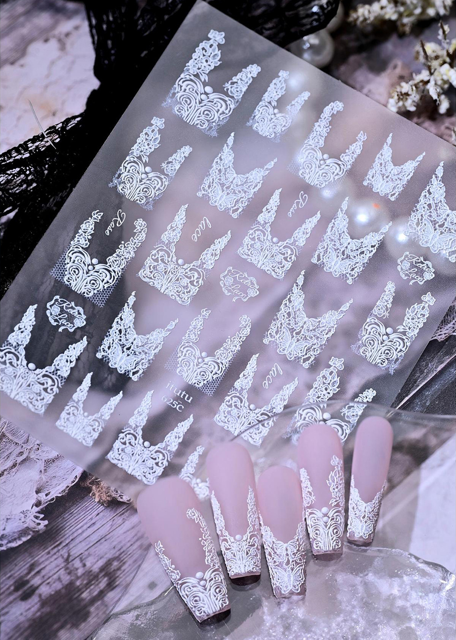 itu-625/626 french lace nail stickers