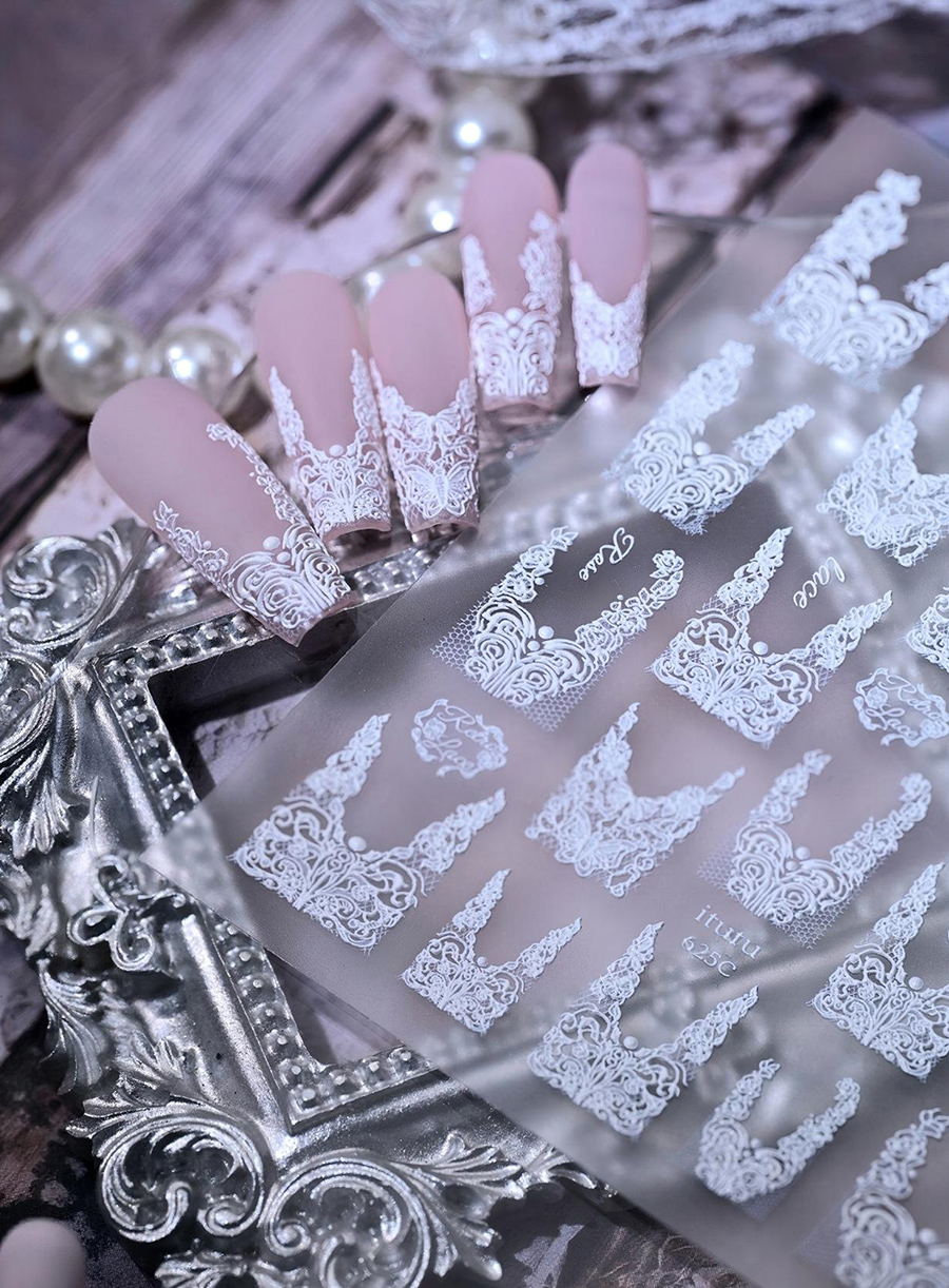 itu-625/626 french lace nail stickers