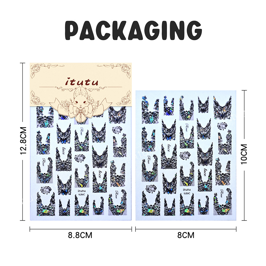 itu-625/626 french lace nail stickers