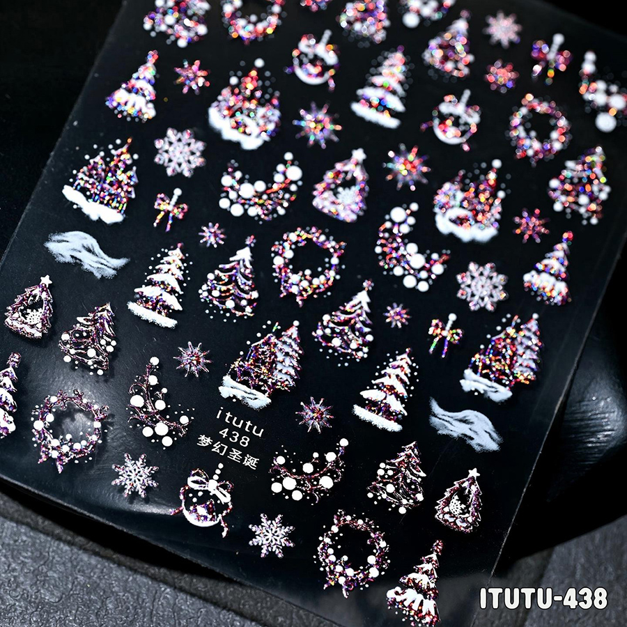 itu-436-455 christmas embossed nail stickers
