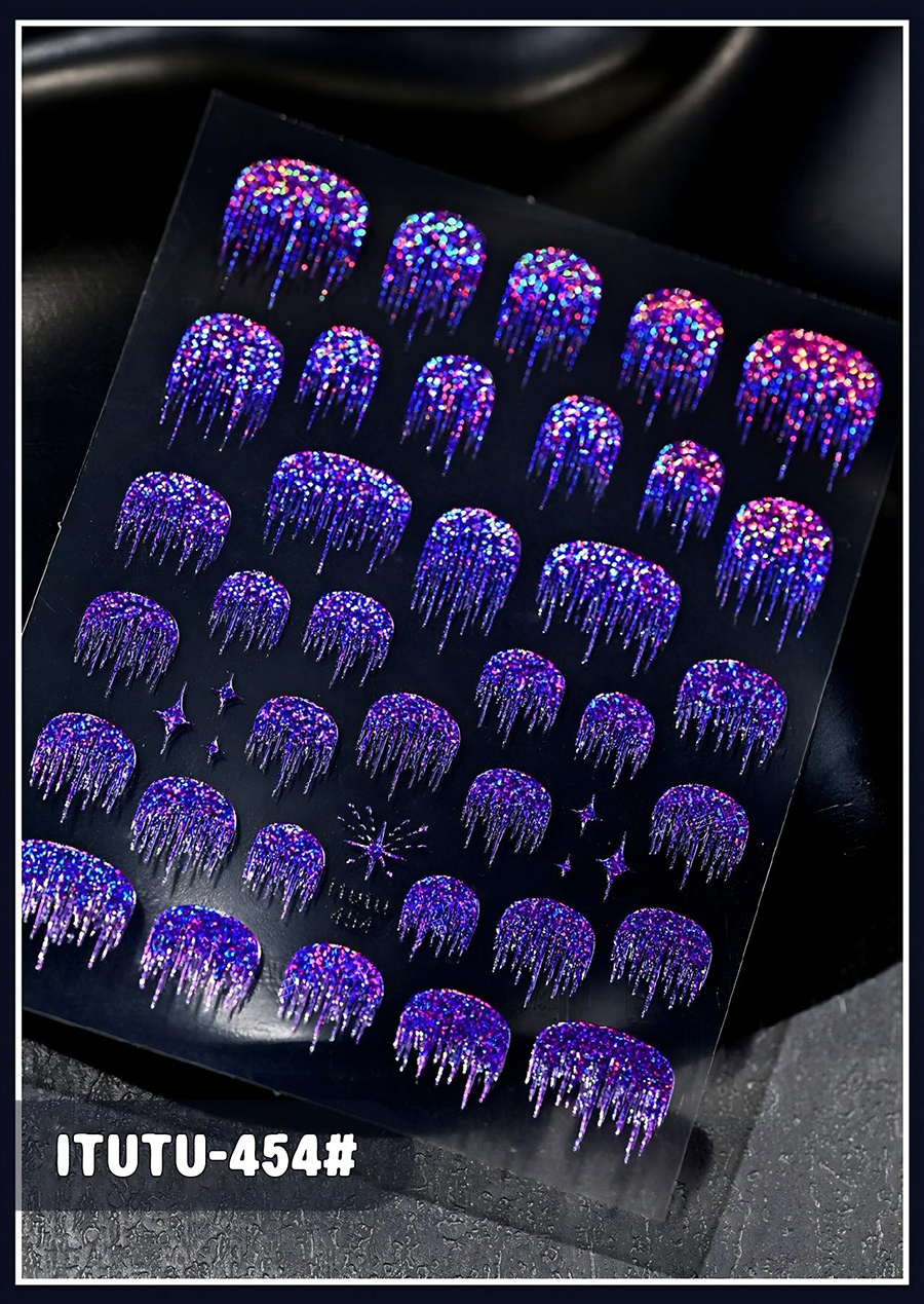 itu-451-454 french glow nail stickers