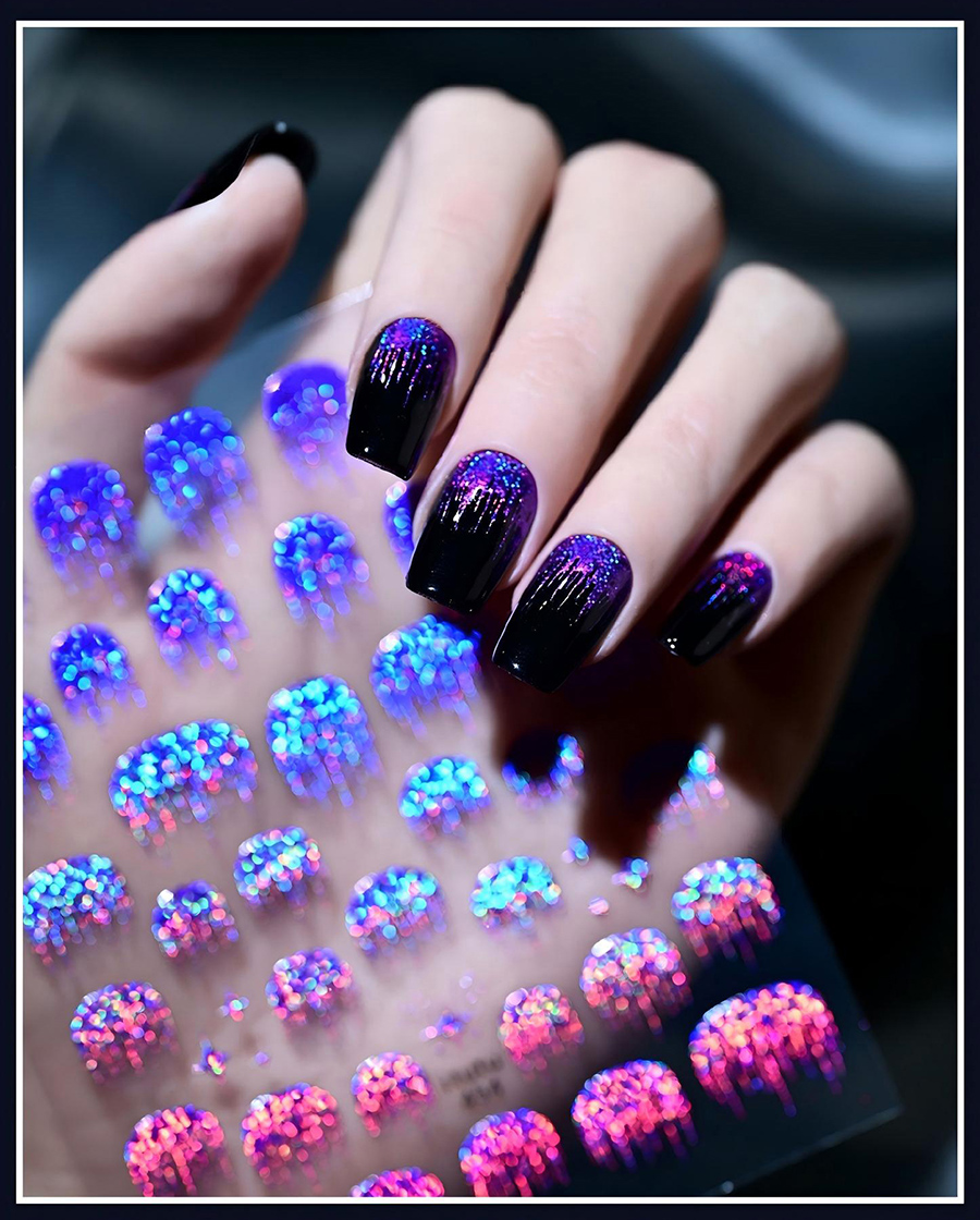 itu-451-454 french glow nail stickers