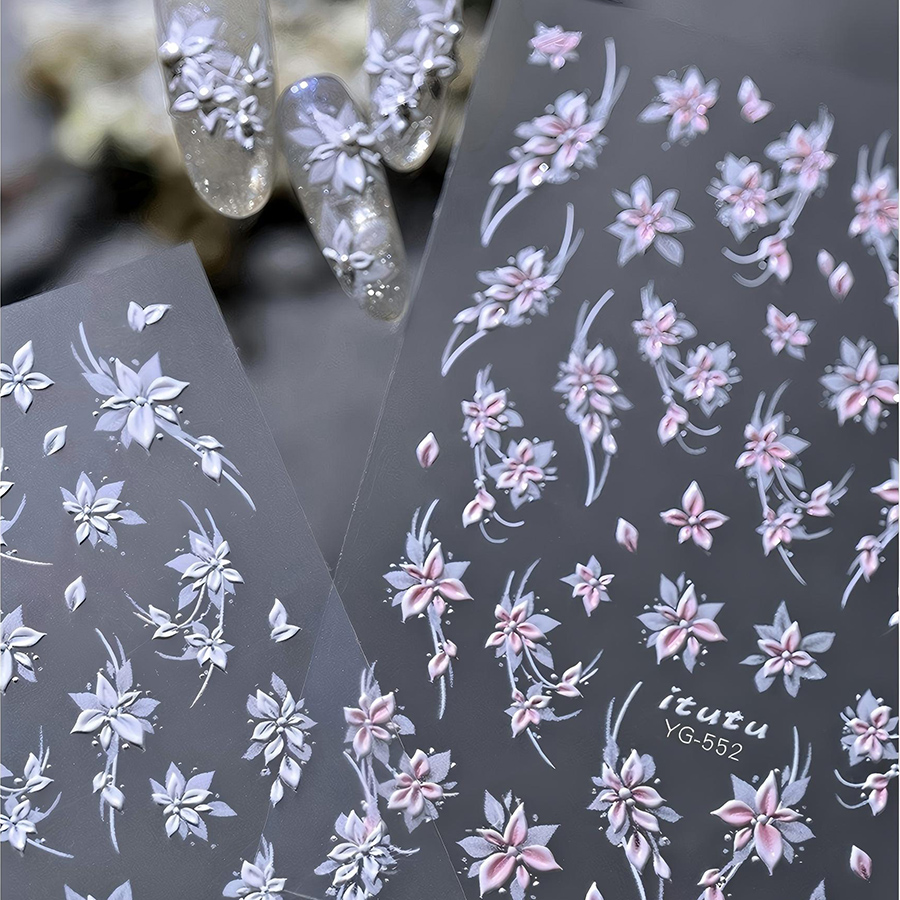 itu-1213/552 fairy small flower embossed nail stickers