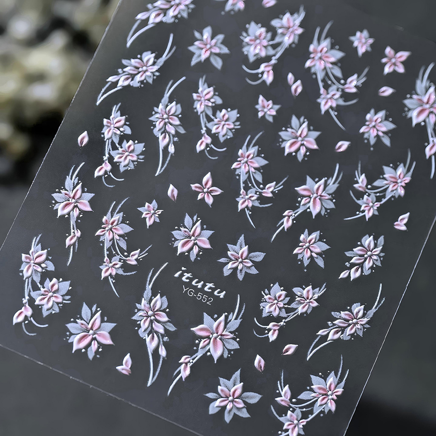 itu-1213/552 fairy small flower embossed nail stickers