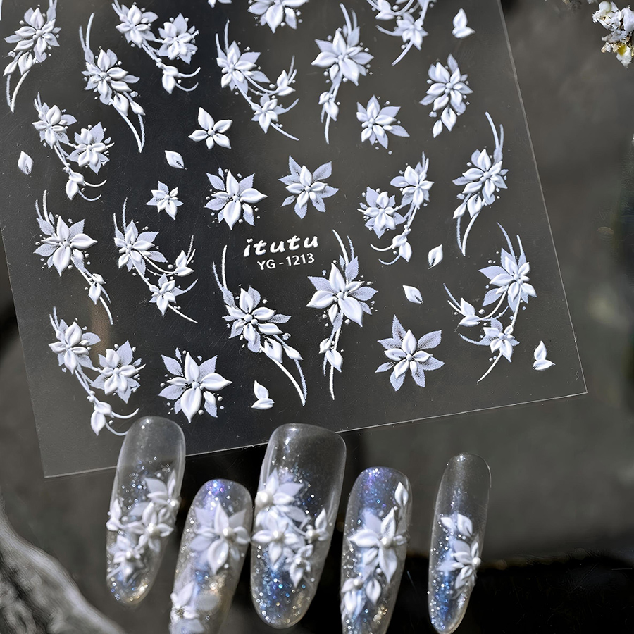 itu-1213/552 fairy small flower embossed nail stickers