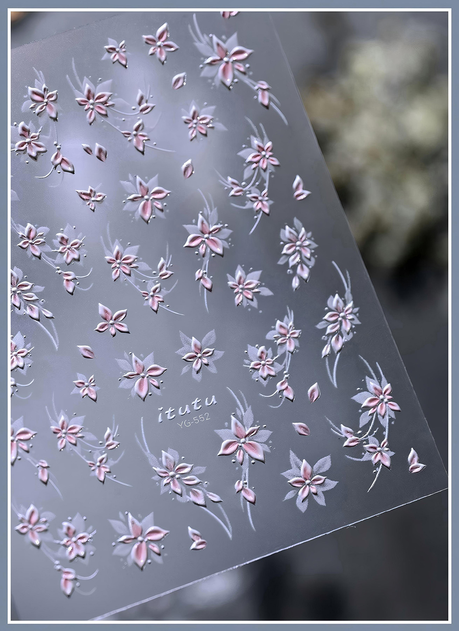 itu-1213/552 fairy small flower embossed nail stickers