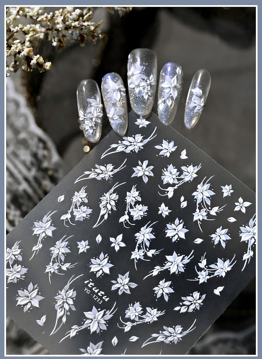 itu-1213/552 fairy small flower embossed nail stickers
