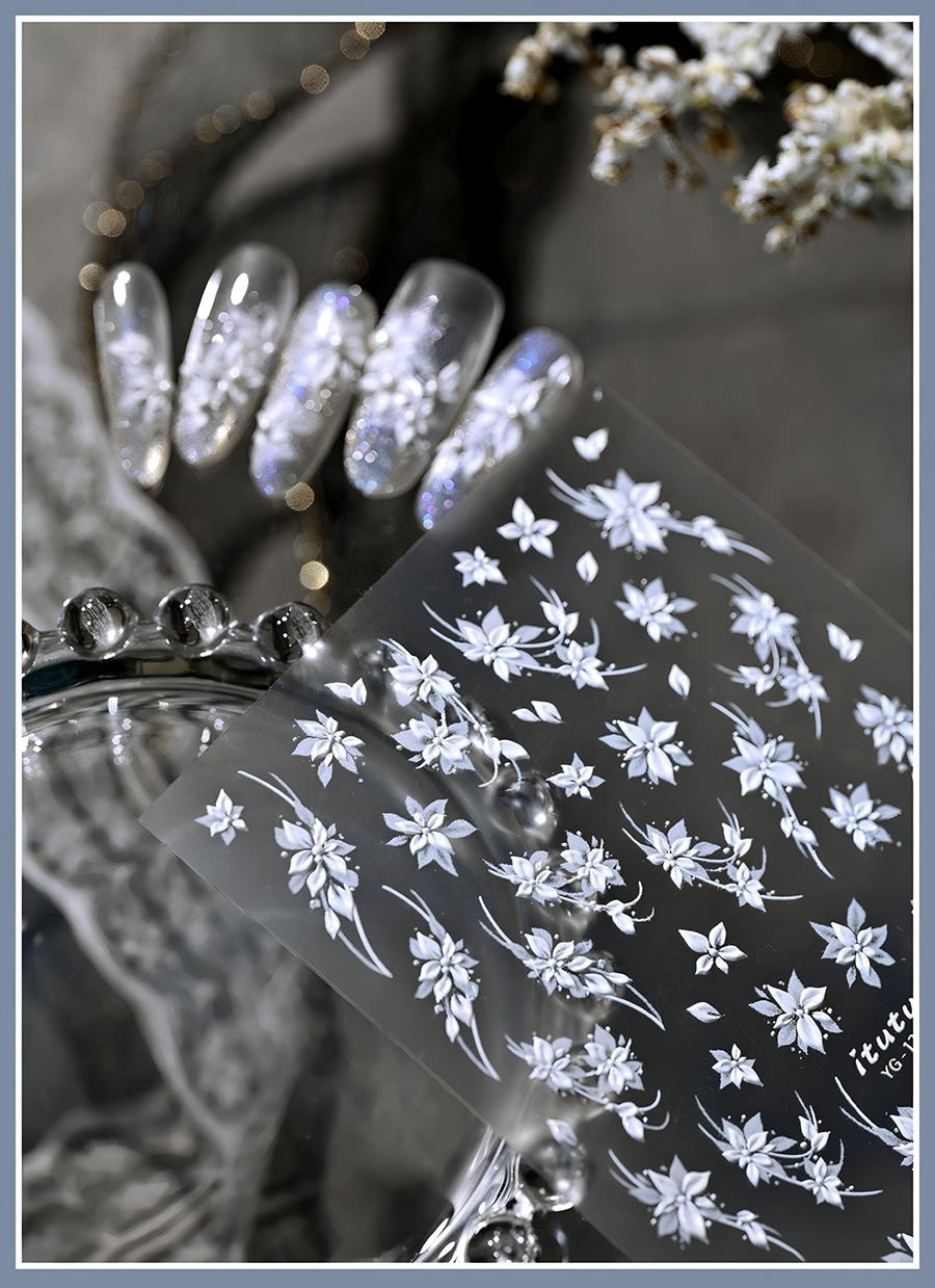 itu-1213/552 fairy small flower embossed nail stickers