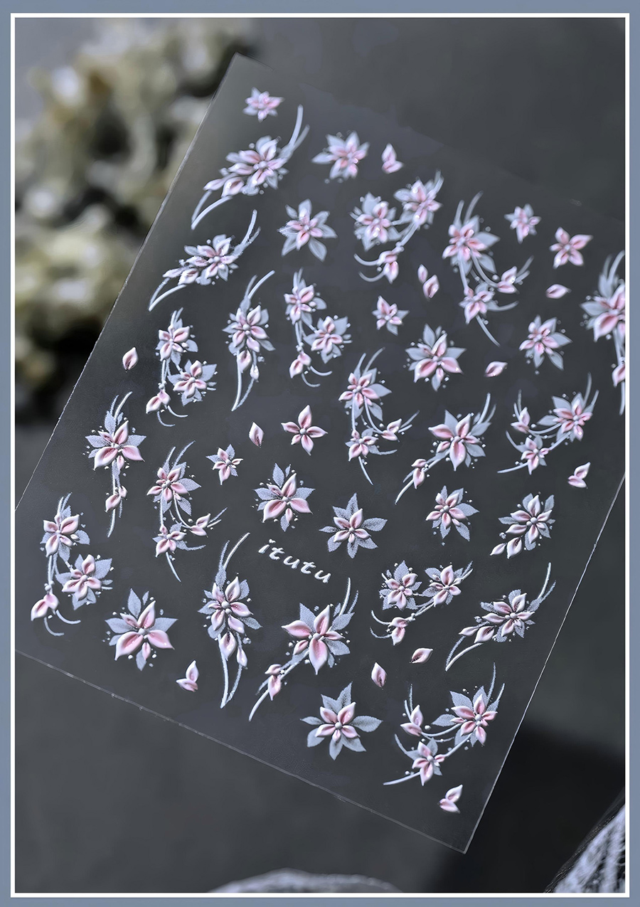 itu-1213/552 fairy small flower embossed nail stickers