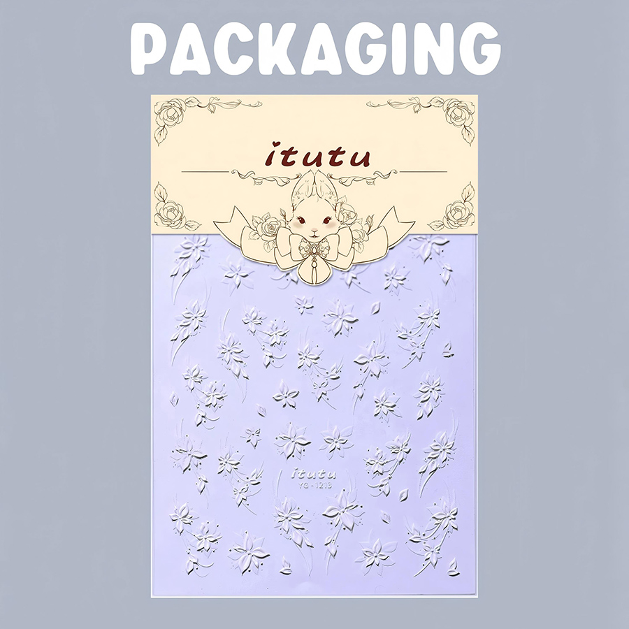 itu-1213/552 fairy small flower embossed nail stickers