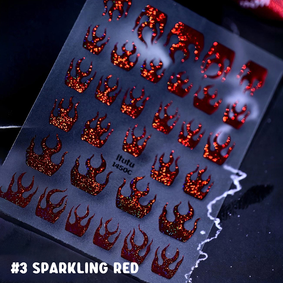 itu-1447-1451 new halloween flame french nail stickers