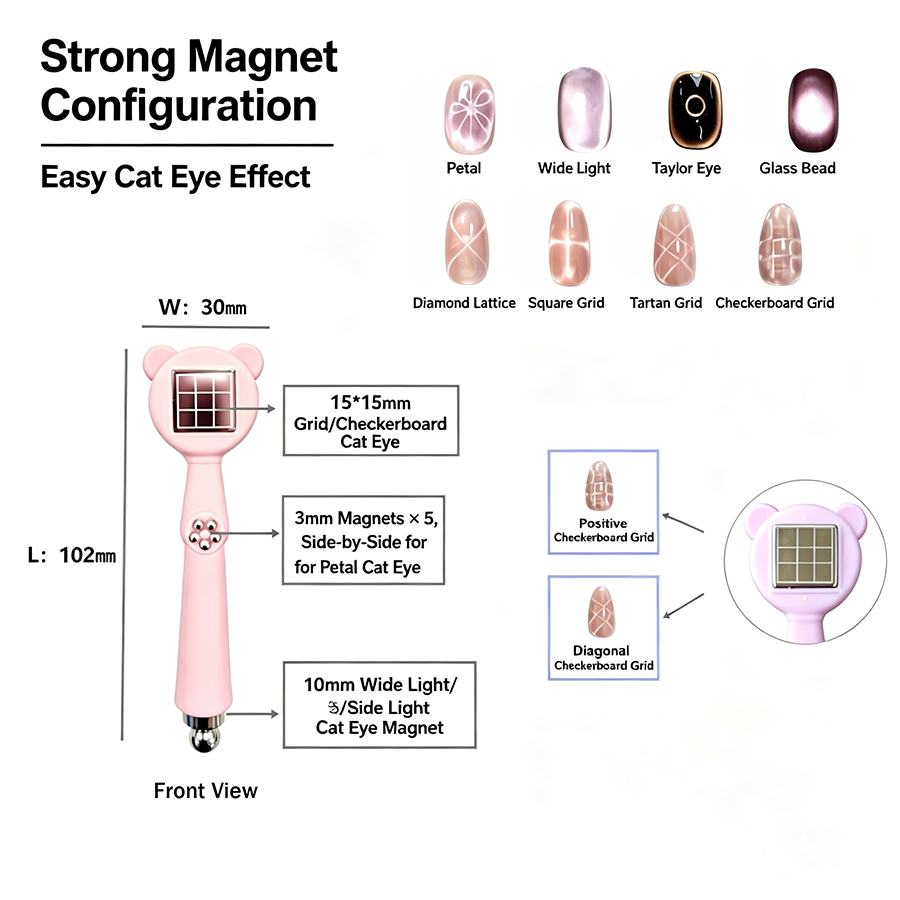 rnt-858 panda 6 in 1 multifunctional strong nail magnet