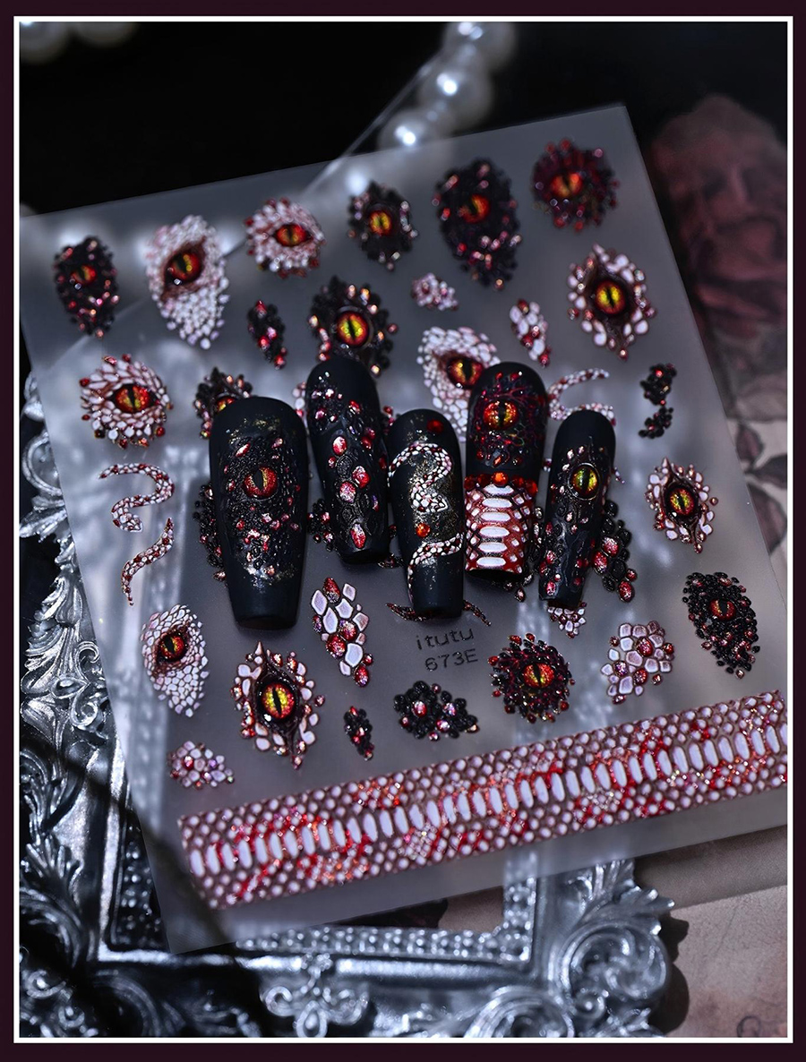 itu-671-673 mystical demon eye nail stickers