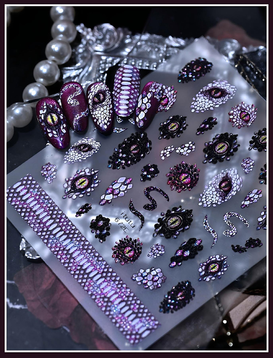itu-671-673 mystical demon eye nail stickers